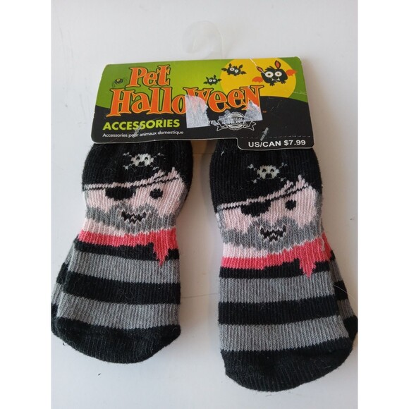 SHIVER ME TIMBERS! NWT Pet Halloween Pirate Socks for Dogs (Size L) - Picture 3 of 5